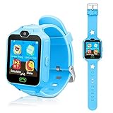DUIWOIM Kids Smart Watch, Phone Watches for Girls Boys, Digital Wrist Watch, Smart Watch for 3-14 Years Old, Touch Screen Camera Anti-Lost SOS Button Smartwatch Great Gift for Children (Blue)