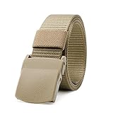 JasGood Mens Nylon 1.5in Width Adjustable Belt With Military Plastic Buckles