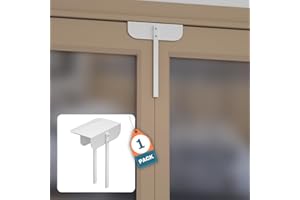 Huaodor Metal Bifold Door Lock - Adjustable Bifold Closet Door Lock（Fits 0.6" - 2" Bi-Fold Door）Bifold Door Child Safety Lock - Keep Children And Pets Away From Danger, No Need Install (White, 1)