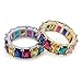 JINAO Iced Out Rainbow CZ Mens Bling Ring