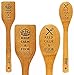 Unique Bamboo Cooking Spoon & Spatula Set - Keep Calm & Cook Design | Wooden Kitchen Utensils Set | Includes (1) Spoon (1) Spatula | Great For Home Decor Or Cute Chef Gift