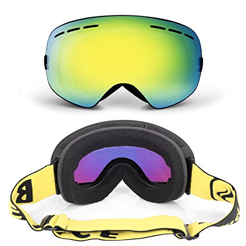 FYLINA Altman Ski Goggles OTG Snowboard Snow Goggles with Anti-Fog, ATV Dirt Bike Motorcycle Sunglasses-100% UV Protection Military Combat Helmet Compatible Detachable Dual Lens for Men Women