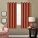H.VERSAILTEX Full Blackout Curtain Shade Light Blocking Curtains 63 Inch Length Ultra Soft and Sleep Well Kids Room Curtains with 8 Grommets Each Panel - One Panel - Orange, 52