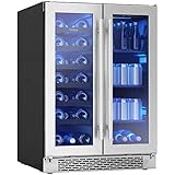 Zephyr BWB24C32AG Brisas Series 24 Inch dual-zone Stainless Steel Freestanding or Built-In Beverage Wine Center with French D