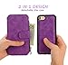 iPhone 8 Wallet case, iPhone 7 Leather Case,Hynice Detachable Magnetic Flip Purse with Kickstand Strap 14 Card Slot Holder Slim Protective Shell Cover for Apple iPhone8/iPhone7 4.7 (14Card-Purple)