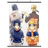 Raleighsee Naruto Anime Hanging Paintings Cartoon Characters Uzumaki Naruto Uchiha Sasuke Poster Painting Hanging Wall Poster Scroll Home Hot Gifts for Anime Fans(2030cm H02)