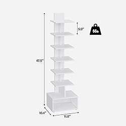 TUTOTAK Narrow Bookshelf, Vertical 8-Tier