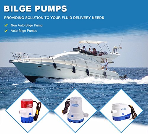12V Boat Marine Plumbing DC Bilge Water Pump Submersible for Yacht RV SPA Pool (500GPH) - Thumbnail 5