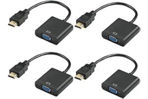 HDMI to VGA, Gold-Plated HDMI to VGA Adapter with 3.5mm Aux Audio Port(Male to Female) for Computer, Desktop, Laptop, PC, Mon