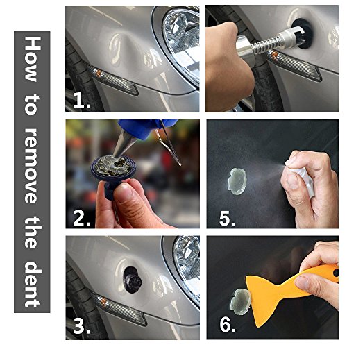 GLISTON Auto Dent Puller Removal, Paintless Dent Repair Kit, Slide Hammer kit with 13pcs