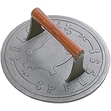 Norpro Cast Iron Bacon Press 8.75" W/ Wood Handle Doubles As Panini Press New