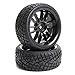 SkyQ RC Car Rims and Tires Wheels Plastic 12 Spoke for 1 10 1 16 1 18 Scale On Road Racing Car Black 12mm Hex 3mm Offset Pack of 4