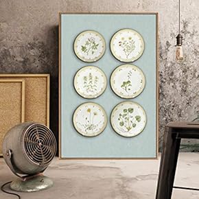 Floating Framed Canvas Wall Art for Living Room, Bedroom Plates Canvas Prints for Home Decoration Ready to Hang - 16x24 inches