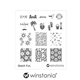 Winstonia Nail Art Stamping Image Plate - Beach Fun