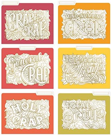 Knock Knock Crappy Crap File Folders Set, Decorative Coloring File Folders (Set of 6, 11.5 x 9-inches) (Stationery)
