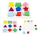 Amberetech Wooden Toys Montessori Color Math Shapes Geometric Puzzles,5.9inches,Pack of 3