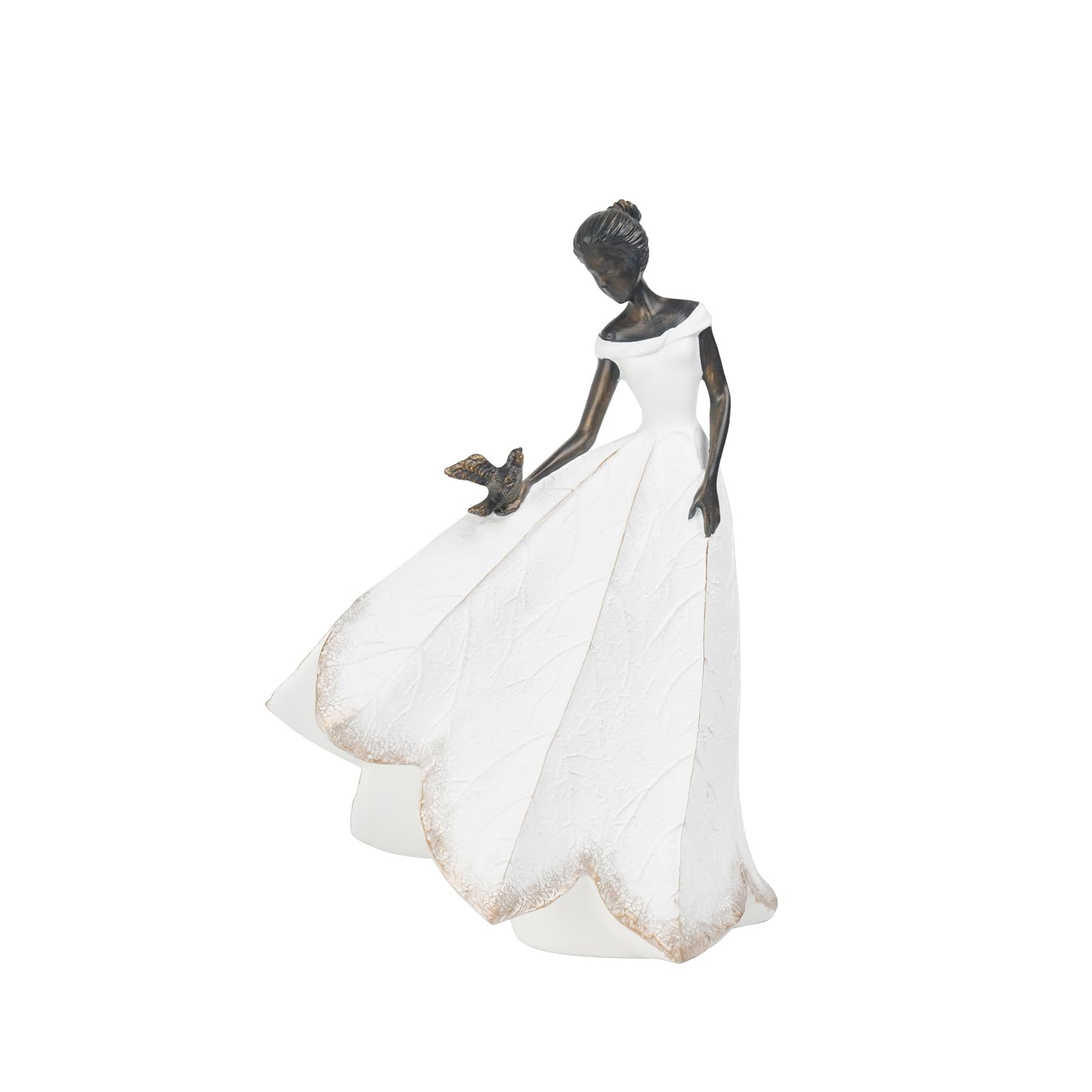 Photo 1 of Guichifun Fairy Statue Collection Home Decoration - White Leaf Angel Girls Resin Living Room Bookshelf Decor Garden Outdoor Bathroom Decorations Figurines Gift 5.5 x 3.25 x 8 Inch