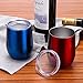 TOMTOO 12 oz Double-insulated Stemless Glass, Stainless Steel Tumbler Cup with Lids for Wine, Coffee, Drinks, Champagne, Cocktails