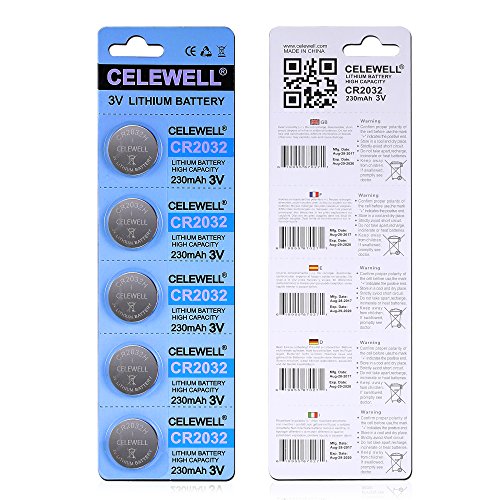 【5Year Warranty】 CELEWELL 50 Pack CR2032 Battery CR2032H 230mAh 3 Volt