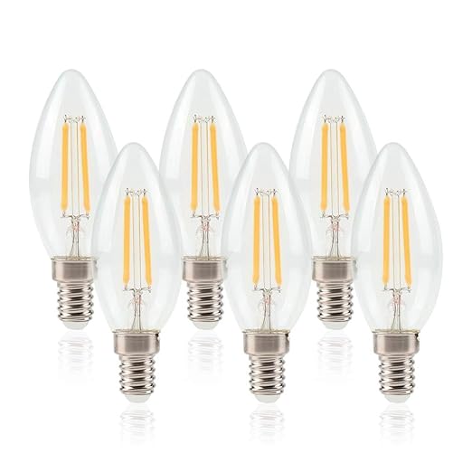 ELINKUME 6pcs LED Kerzenlampe 6W ersetzt 50W, E14, Warmweiß 2700K, 440 Lumen, Kerze, E14 Fassung und 4 Docht