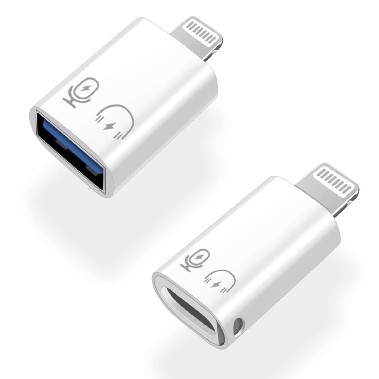 Photo 1 of USB C Female to Lightning Male Adapter, Lightning Male to USB-A Female USB 3.0 OTG Connector for iPhone 14/13/12/11/Pro Max/iPad/iPod/AirPods,Audio Microphone Support Recording Not Support Calling