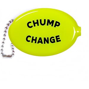 Rubber Squeeze Coin Pouch Chump Change Purse | Yellow oval body, 3 x 2 in size, ball chain, slit opening, pocket carry, keys,