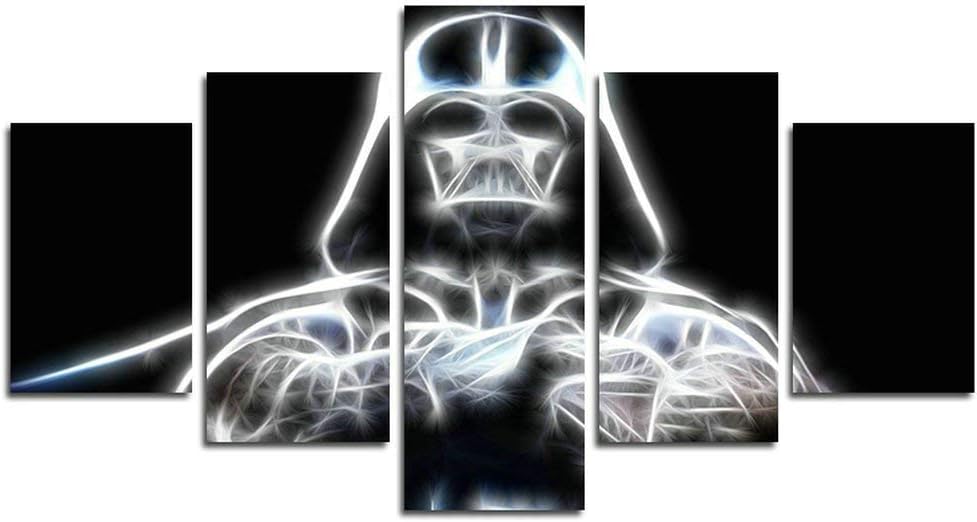 Leyruk 5 Piece Darth Vader Star Wars print canvas poster decoration (No Frame) Unframed HY84 size: 50 inch x30 inch