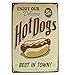 dingleiever DL-Enjoy HOT Dogs Vintage Tin Sign Bar Pub Home Wall Decor Retro Metal Art Poster