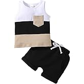 Kupretty Toddler Baby Boy Clothes 6 12 18 24 Month 2T 3T Summer Outfits Sleeveless Tank Vest T-Shirt + Casual Shorts Set