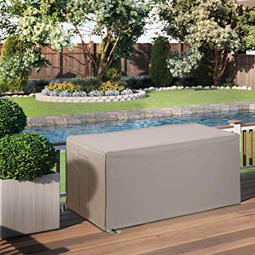 Patio Deck Box Cover, XL Storage Box Cover with Straps and Handles, 100