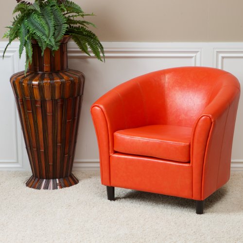 Best Selling Napoli Orange Leather Club Chair
