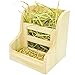 Niteangel Grass and Food Double Use Feeder, Wooden Hay Manger for Rabbits, Guinea Pigs (7'' x 6.3'' x5.8'')