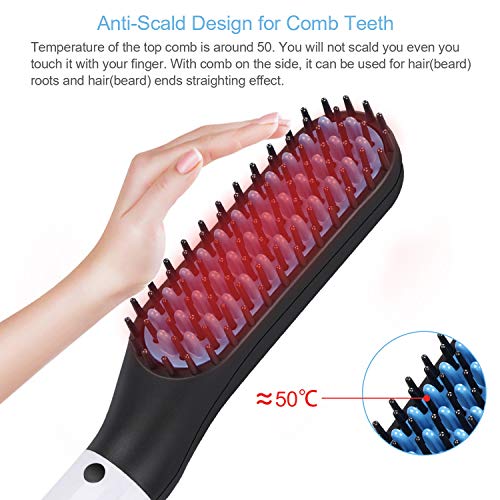 Beard Straightener for Men, Vimpro Multifunctional Electric Hot Comb and Beard Straightening Brush Hair Straightening Comb with Dual Voltage 110-240V Great for Travel