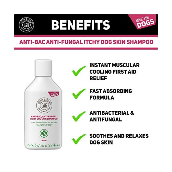 CG-Pets-Dog-Shampoo-For-Itchy-Skin-Antibacterial-And-Antifungal-100-Natural-Medicated-Low-Lather-Safe-Formula-Fast-Absorbing-and-Skin-Cooling-First-Aid-Great-For-Cuts-Grazes-Skin-Irritation C&G Pets | Dog Shampoo For Itchy Skin Antibacterial And Antifungal | 100% Natural Medicated Low Lather Safe Formula…