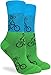 Good Luck Sock Women's Green Dog on Bike Crew Socks - Green, Adult Shoe Size 5-9