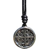 Serenity Prayer Men Necklace - Medallion Rustic, Coin, Silver Cross Charm, Women Gold Pendant, Mens Gifts, God Faith, Religious Jewelry, Catholic Accessories