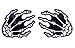 Pastease White Boney Skeleton Hands on Black Background Nipple Pasties, One Size
