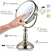 Ovente SmartTouch Cool, Warm, Daylight LED Lighted Mirror, Tabletop Vanity Mirror, 1x/7x Magnification, Battery Operated or AC adapter, 8.5 inch, Nickel Brushed (MPT85BR1x7x)