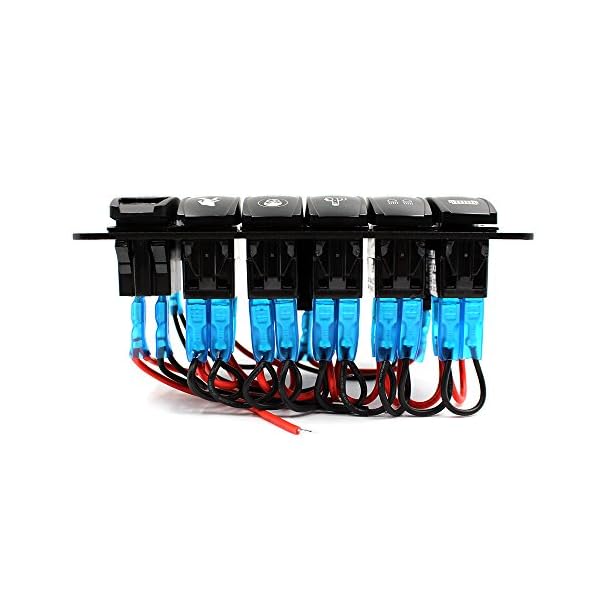 Purishion-Rocker-Switch-Panel-Style-Digital-Voltmeter12V-power-Socket-Dual-31A-USB-Power-Charger-Adapter-Aluminum-Flush-Mount-Blue-6-Gang-Rocker-Black-for-RV-Car-Boat