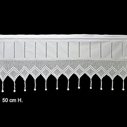 Hossner Scheibengardine 50 cm hoch | Breite der Gardine durch gekaufte Menge in 10 cm Schritten wählbar (Anfertigung nach Maß