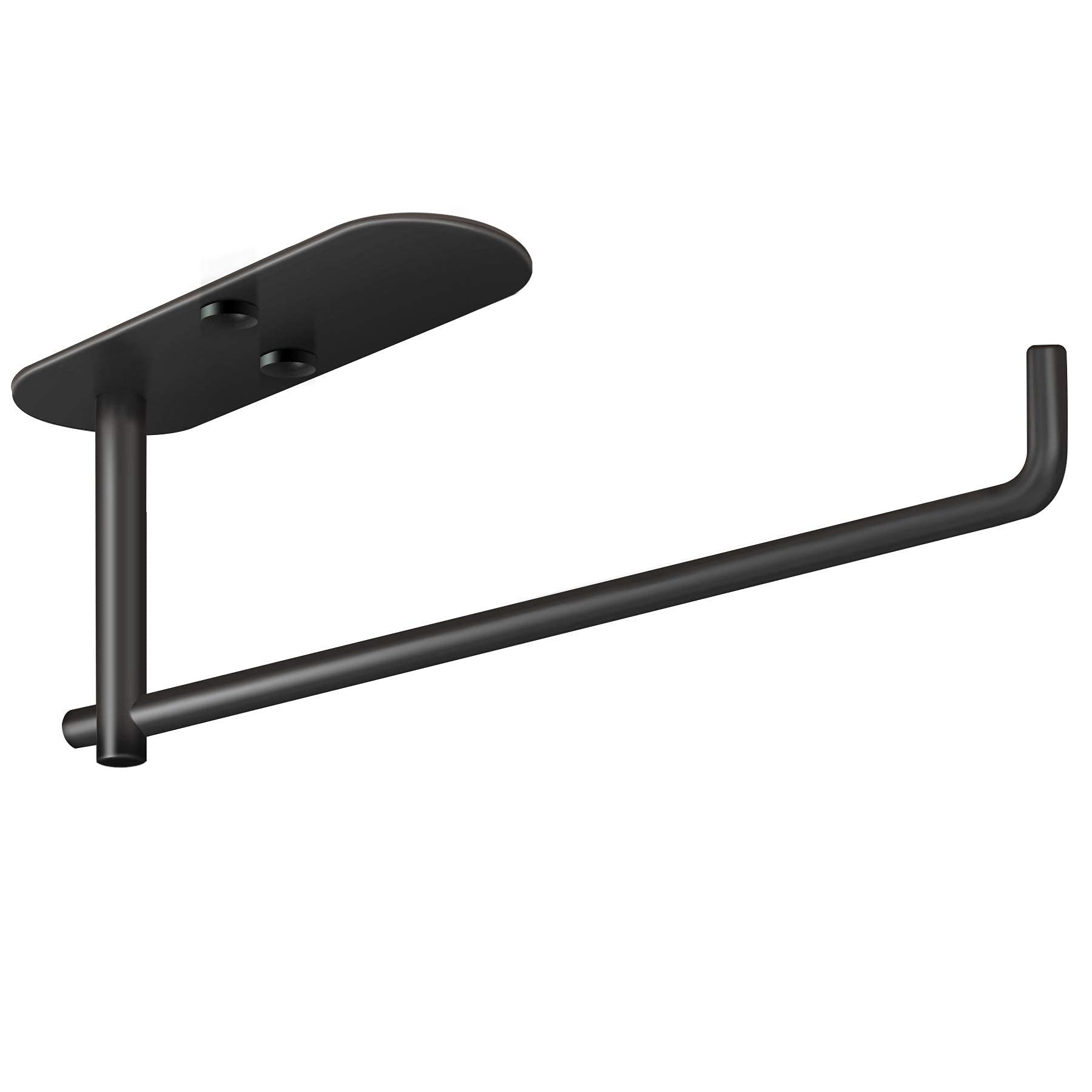 Photo 1 of VAEHOLD Self Adhesive Paper Towel Holder Under Cabinet Mount, Wall Mounted Paper Towel Roll Holder for Kitchen, Bathroom, Wall - SUS304 Stainless Steel (Black)