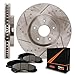 Max Brakes Premium Slotted|Drilled Rotors w/Ceramic Brake Pads Front Performance Brake Kit KT028131 [Fits:1998-2003 Infiniti QX4 | 1999-2004 Nissan Pathfinder]
