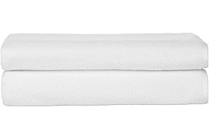 Nate Home by Nate Berkus 100% Cotton Textured Rice Weave Bath Sheet Towel Set of 2 | Soft and Absorbent Solid Bathroom Towels from mDesign - Set of 2, Snow (White)