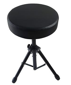Bearhouse Schlagzeughocker Drum Hocker Drumhocker mit Gepolstertem Drummersitz Höhenverstellbar