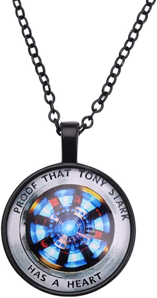 Iron Man Necklace - Proof That Tony Stark Has A Heart Circle Pendant Necklace for Men and Women, Creative Gift for Iron Man Fans