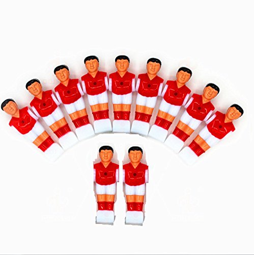 Goutoports 11 Pieces Foosball Man Table Guys Man Soccer Player Part (Red)