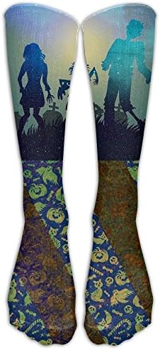 HEIHEIHA Happy Halloween Compression Socks Soccer Socks Knee High Socks For Running,Medical,Athletic,. as pictureOne Size