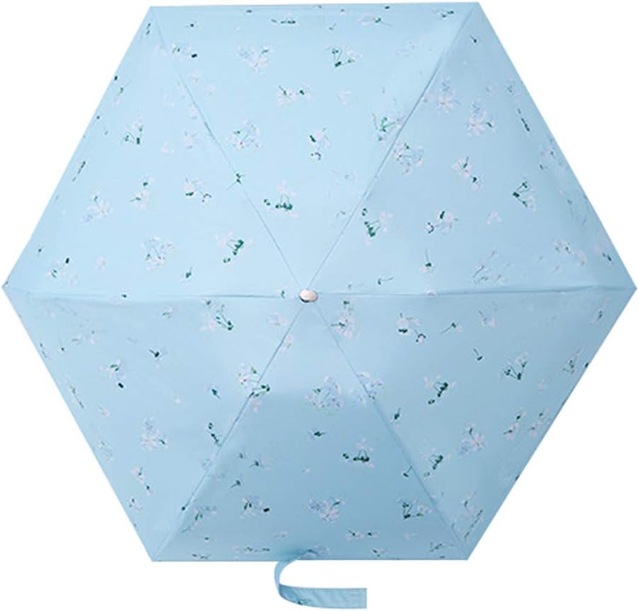 Joyfeel Buy Mini Travel Umbrella Portable Compact Umbrella Gardenia Folding Umbrella Double Layer Sunblock UV Protection UPF 50+ Rain Resistant Umbrella for Women (Green)