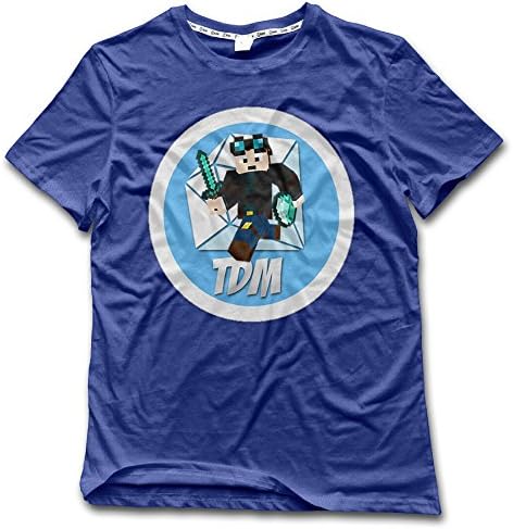GOOOET Men's Dan TDM DiamondMinecart Cotton T Shirts RoyalBlue S