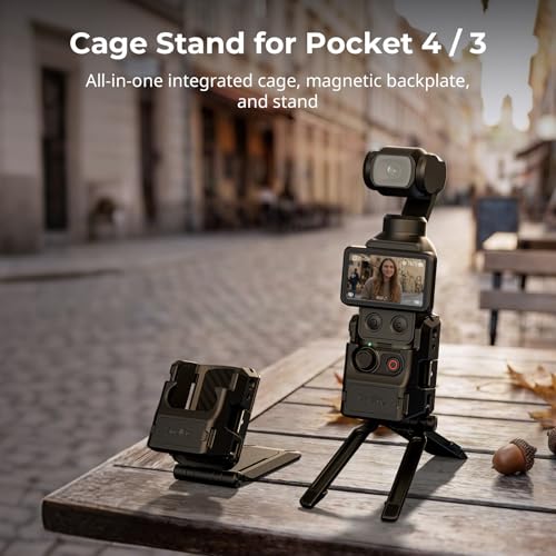 SMALLRIG Soporte magnético para DJI Osmo Pocket 4, adaptador de expansión magnética ajustable de 270°, con placa para Arca-Swiss, soporte de escritorio/superficie vertical -6003